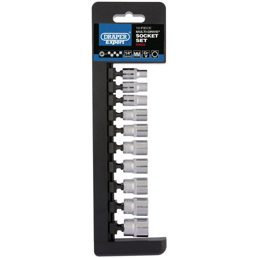 Draper 1/4" Sq. Dr. Metric Multi-Drive Socket Set (10 Piece) - 50022