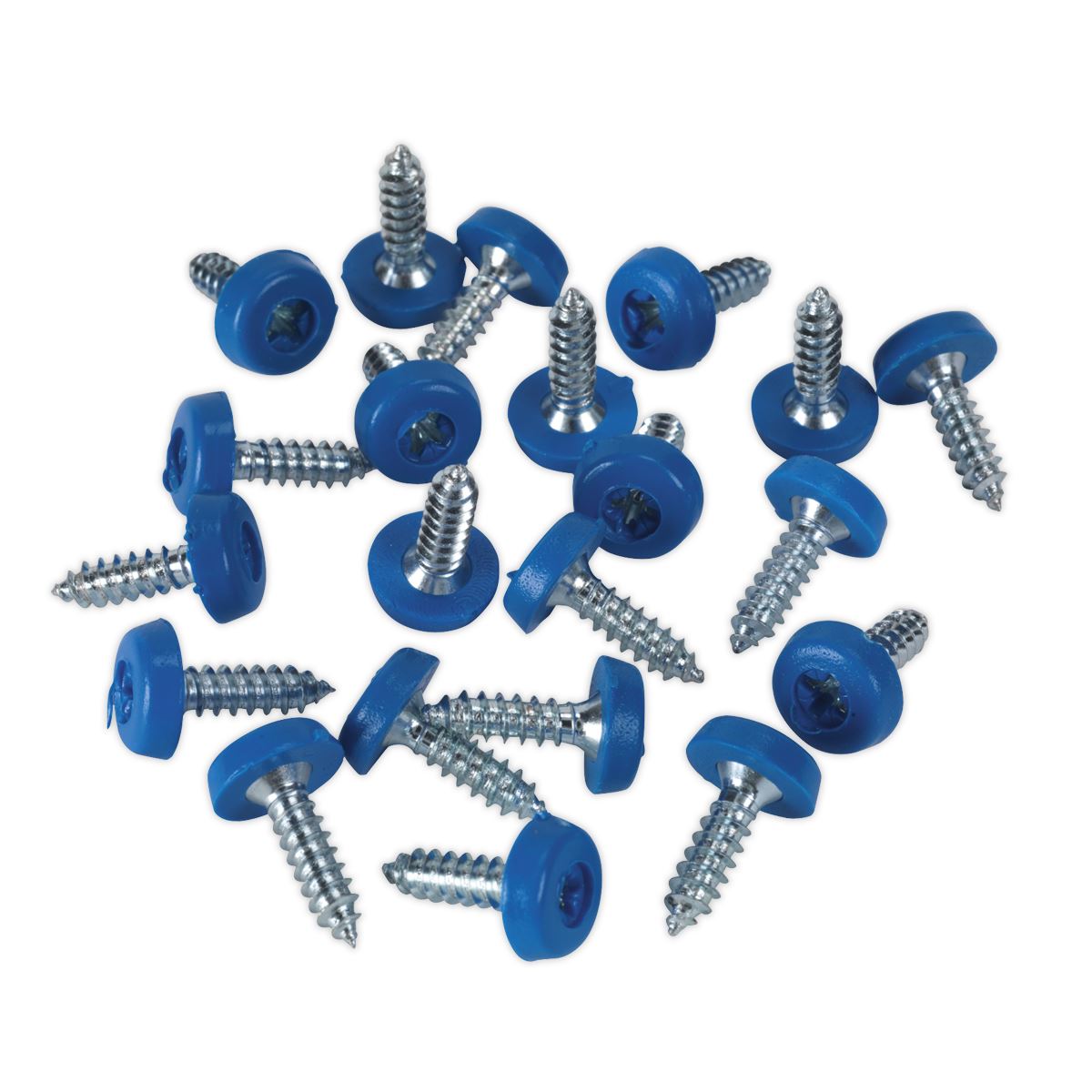 Sealey Numberplate Screw Plastic Head 4.8 x 18mm Blue Pack of 50 PTNP4