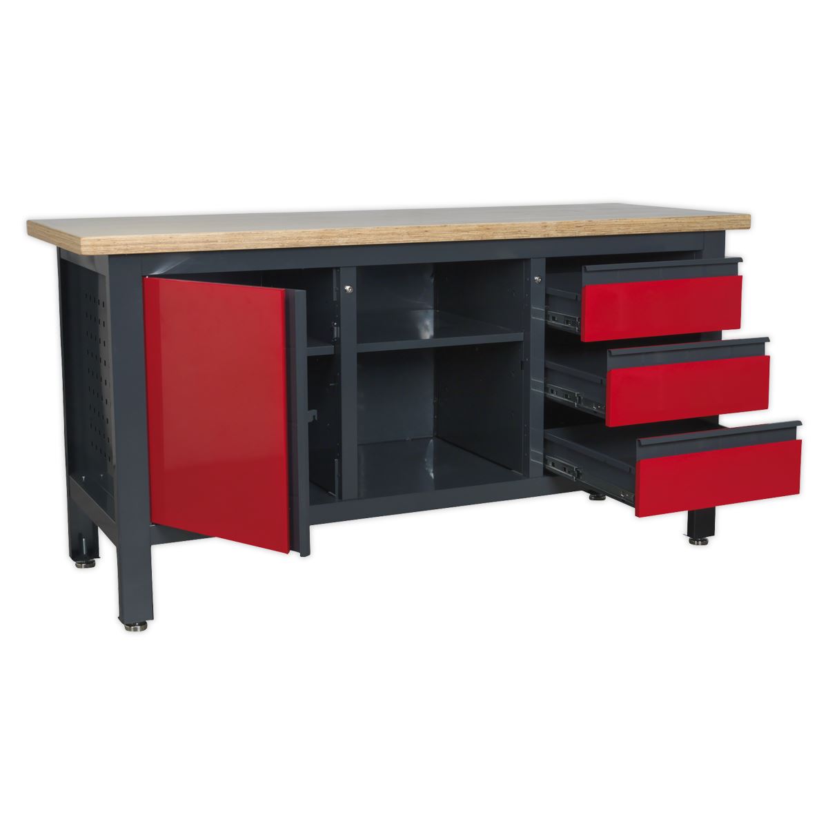 Sealey Workstation with 3 Drawers, 1 Cupboard & Open Storage AP1905B