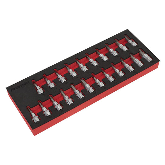 Sealey TRX-Star*/Hex/Spline Socket Bit Set 22pc 3/8"Sq Drive AK6243