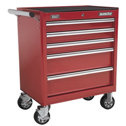 Sealey Rollcab 5 Drawer with Ball Bearing Slides - Red AP33459