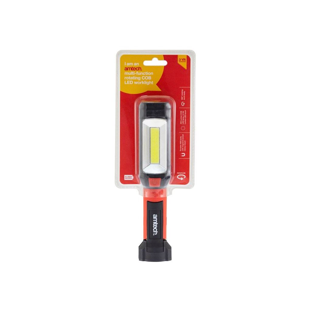 Amtech Multi-Function Rotating Worklight Torch COB LED 100 Lumen - S8182