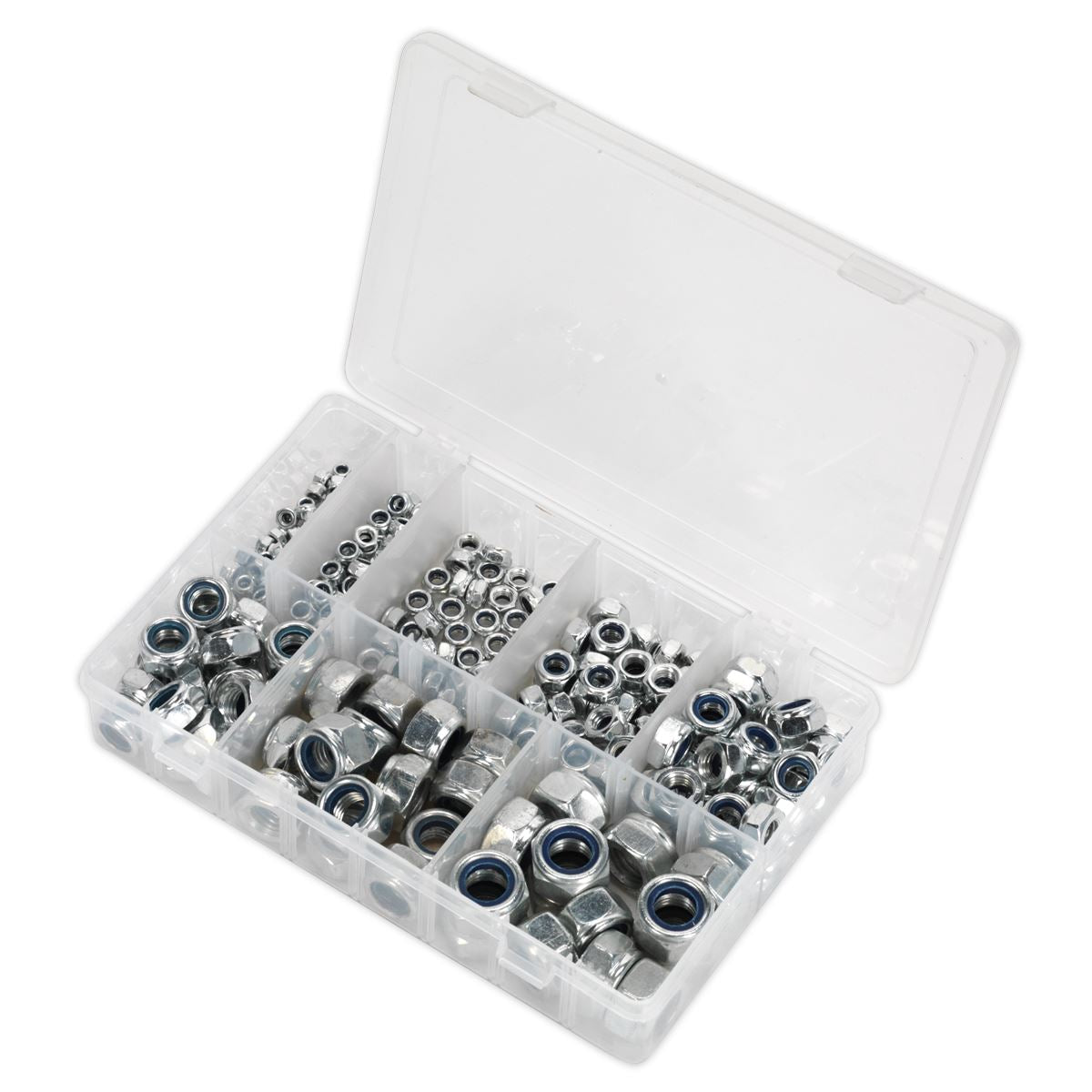 Sealey Nylon Locknut Assortment 255pc M4-M16 AB033LN