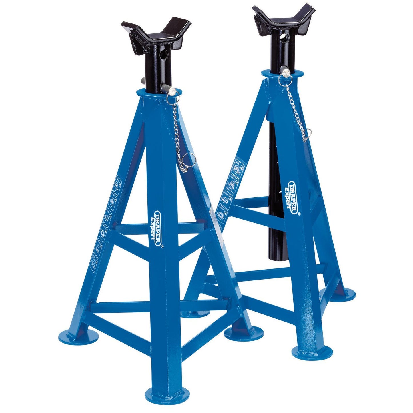 Draper Expert 54722 AS6000 Pair Axle Stands 6 Tonne Each 12T Pair 870mm High