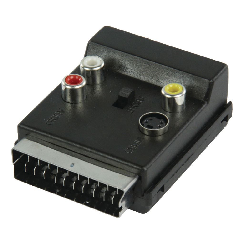 Glaxio® Switchable Scart AV Adapter Scart Male to Scart Female/3xRCA & S-Video - CVGP31903BK