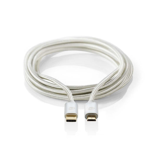 Nedis USB 2.0 Cable Type-C Male to Micro B Male 3m Aluminium CCTB60650AL30