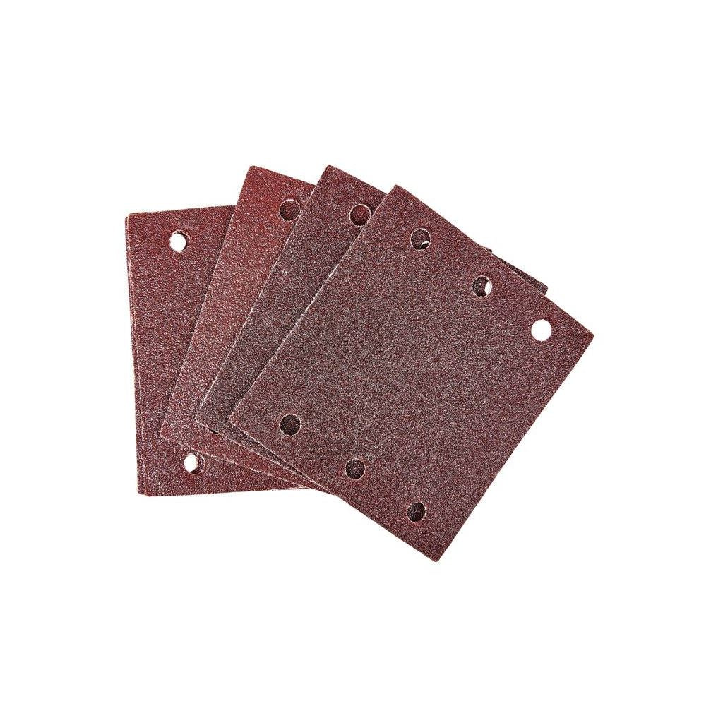 Punched Hook & Loop Sanding Square Sheet Multi Surface 110mm Pack Of 10 P80 Grit - V4045