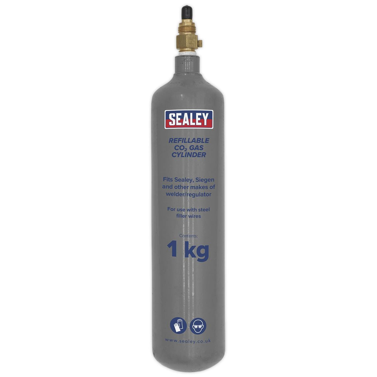 Sealey Gas Cylinder Refillable Carbon Dioxide 1kg CO2/1KG