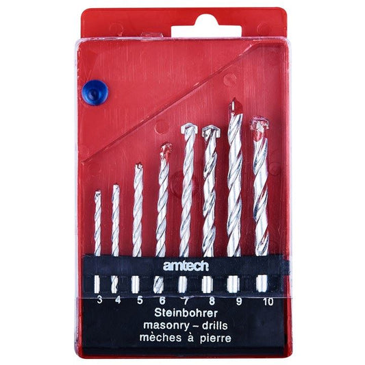 8 Piece Masonry Drill Bit Set In Case Professional Quality In Storage Case