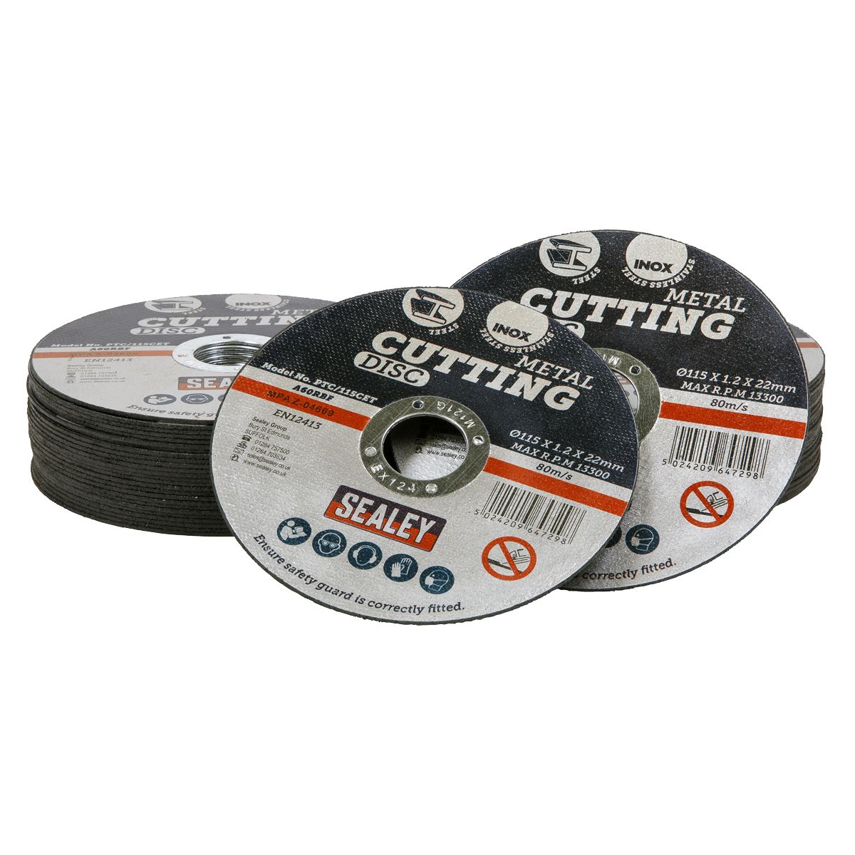 Sealey Cutting Disc 115 x 1.2mm 22mm Bore - Pack of 50 PTC115CET50