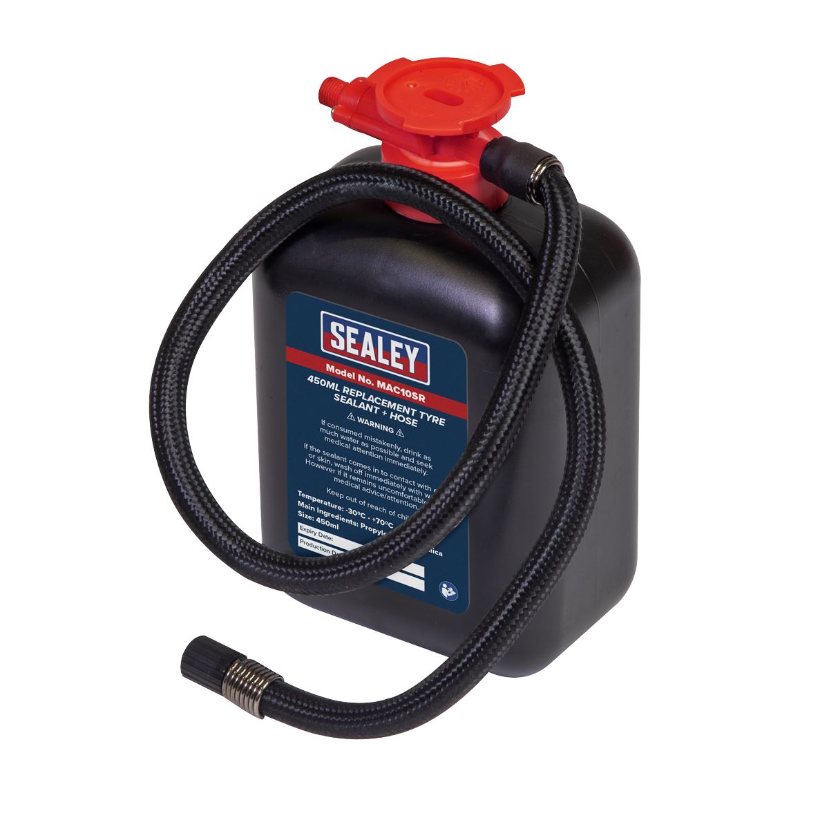 Sealey Replacement Tyre Sealant 450ml & Hose MAC10SR