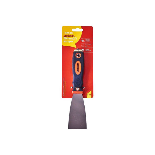 Amtech Paint Scraper 2" Tempered Spring Steel Blade Soft Handle - G0665