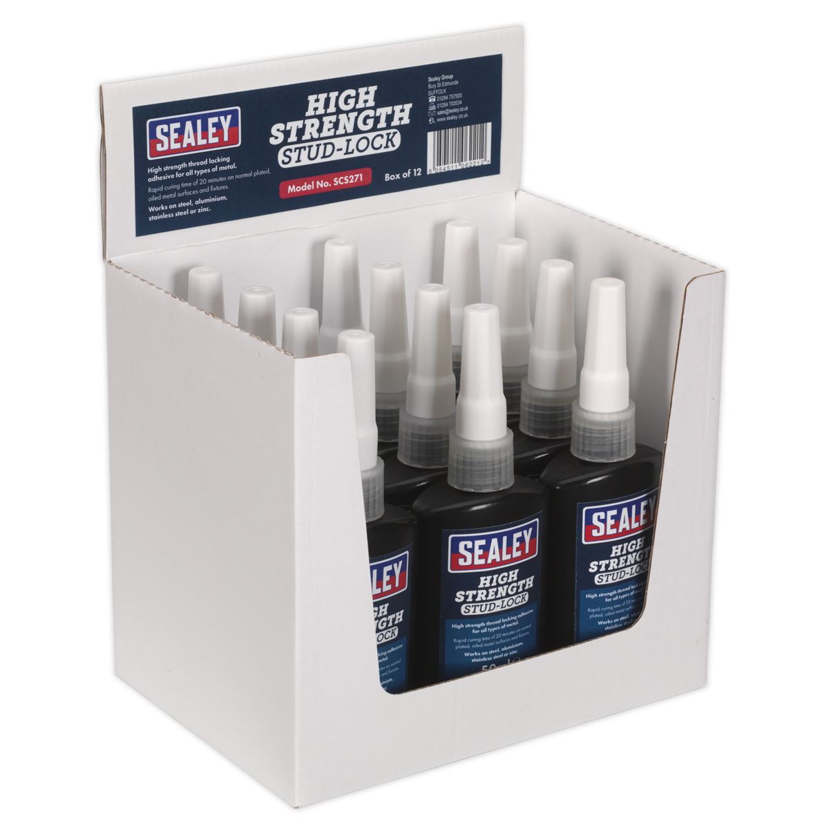 Sealey Stud Lock High Strength 50ml Pack of 12 SCS271