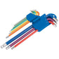 Draper 66134 9 Piece Multi Colour Long Ball End Hexagon Hex Key Set 1.5-10mm