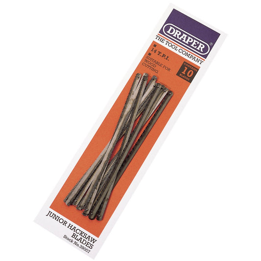 10 X 14 Tpi Wood Cutting Junior Hacksaw Blades Draper 39007