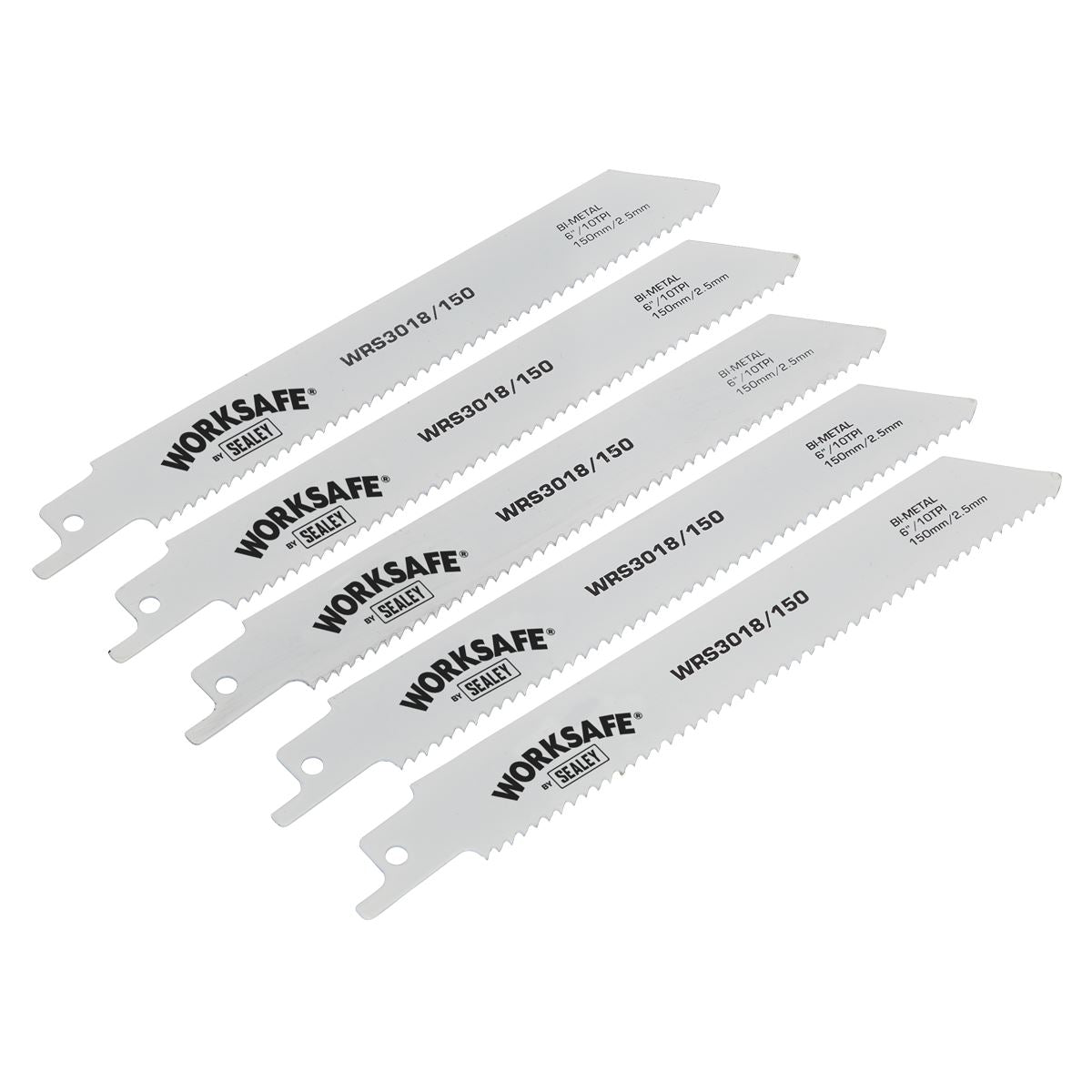 Sealey Reciprocating Saw Blade 150mm 10tpi - Pack of 5 WRS3018/150