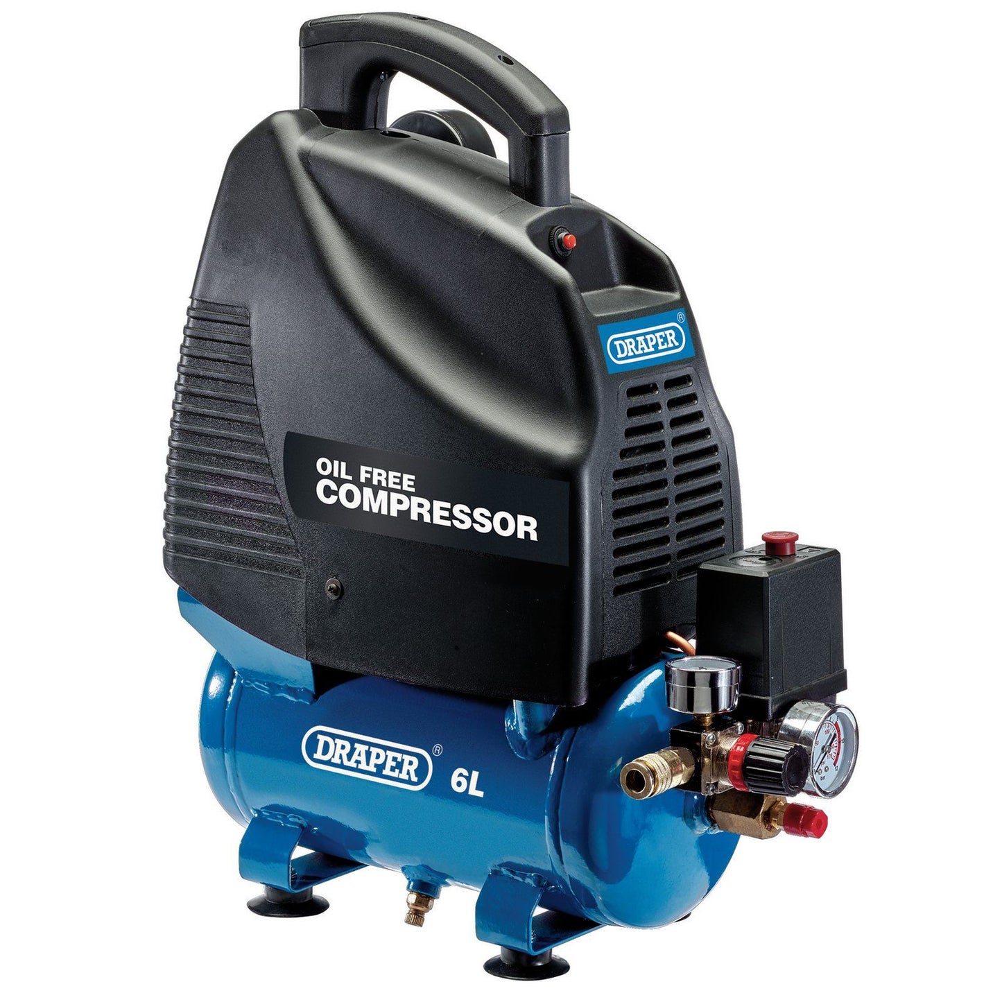 Draper Tools / Workshop 6L 230V 1.1Kw (1.5HP) Oil-Free Air Compressor - 24974