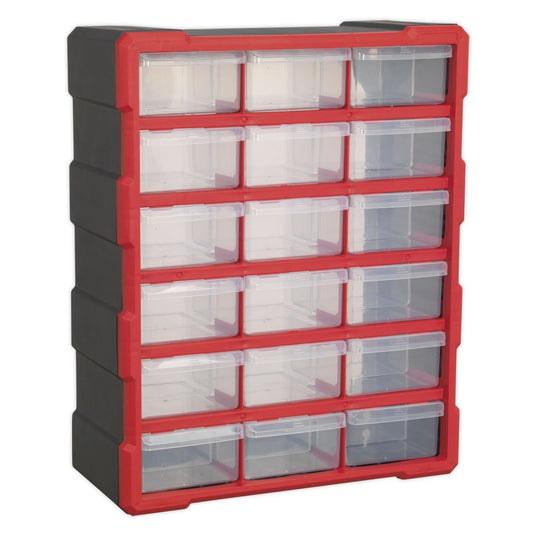 Sealey Cabinet Box 18 Drawer - Red/Black APDC18R