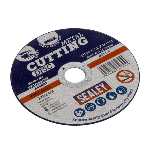 Sealey Cutting Disc 100 x 1.2mm 16mm Bore PTC/100CET