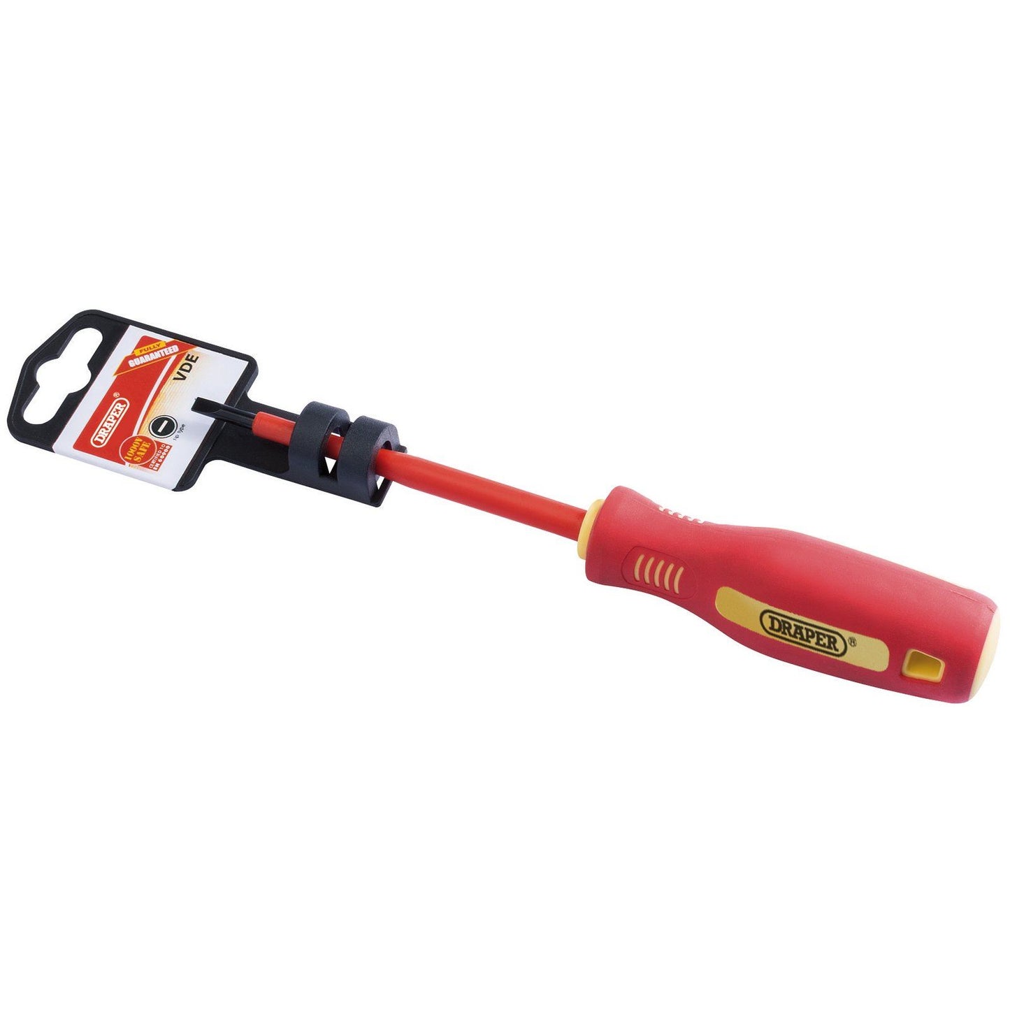 Draper 4mm x 100mm Fully Insulated Plain Slot Screwdriver. (Display Packed) - 46517