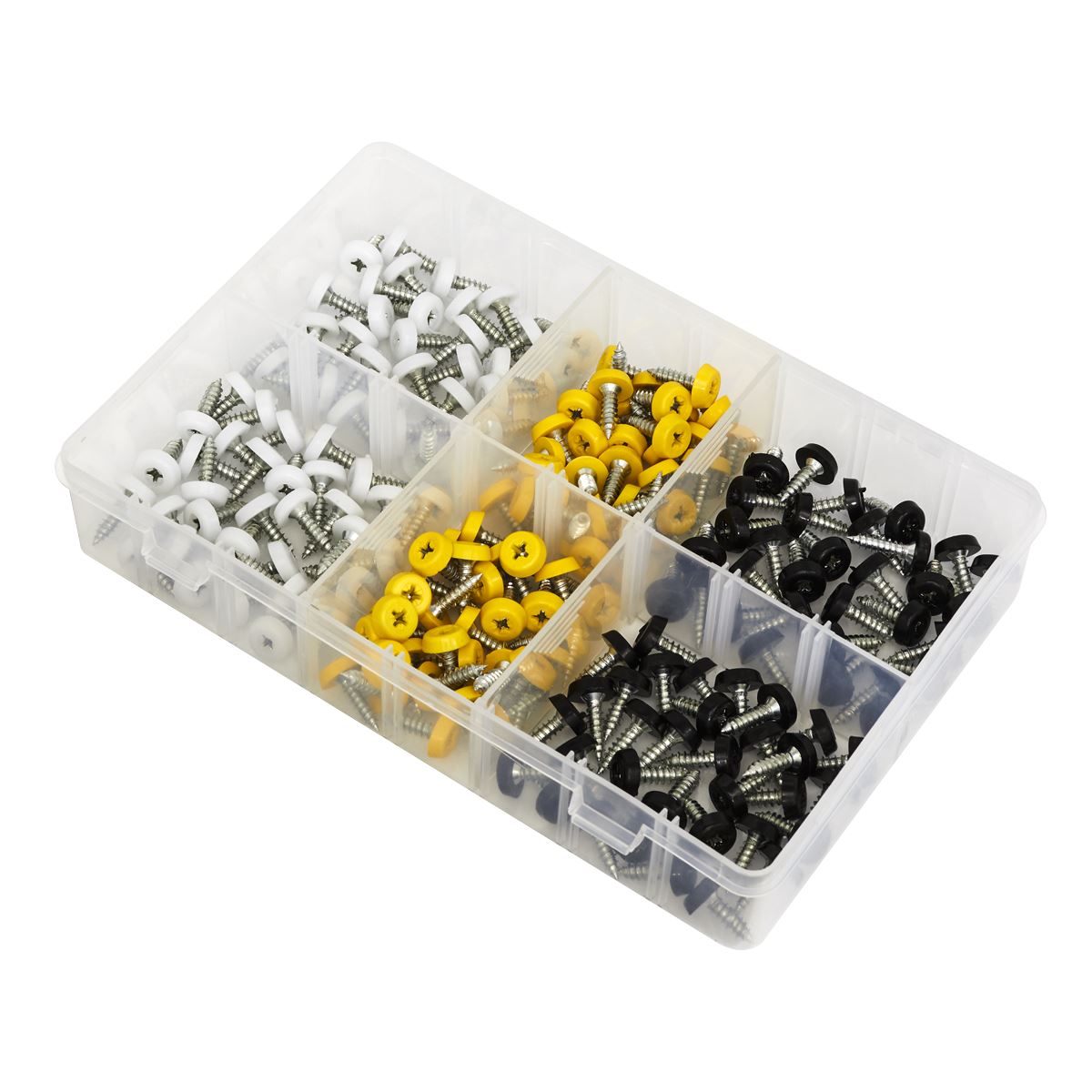 Numberplate Screw Assortment 195pc 4.8mm x 18mm - Plastic Enclosed Head AB195NP