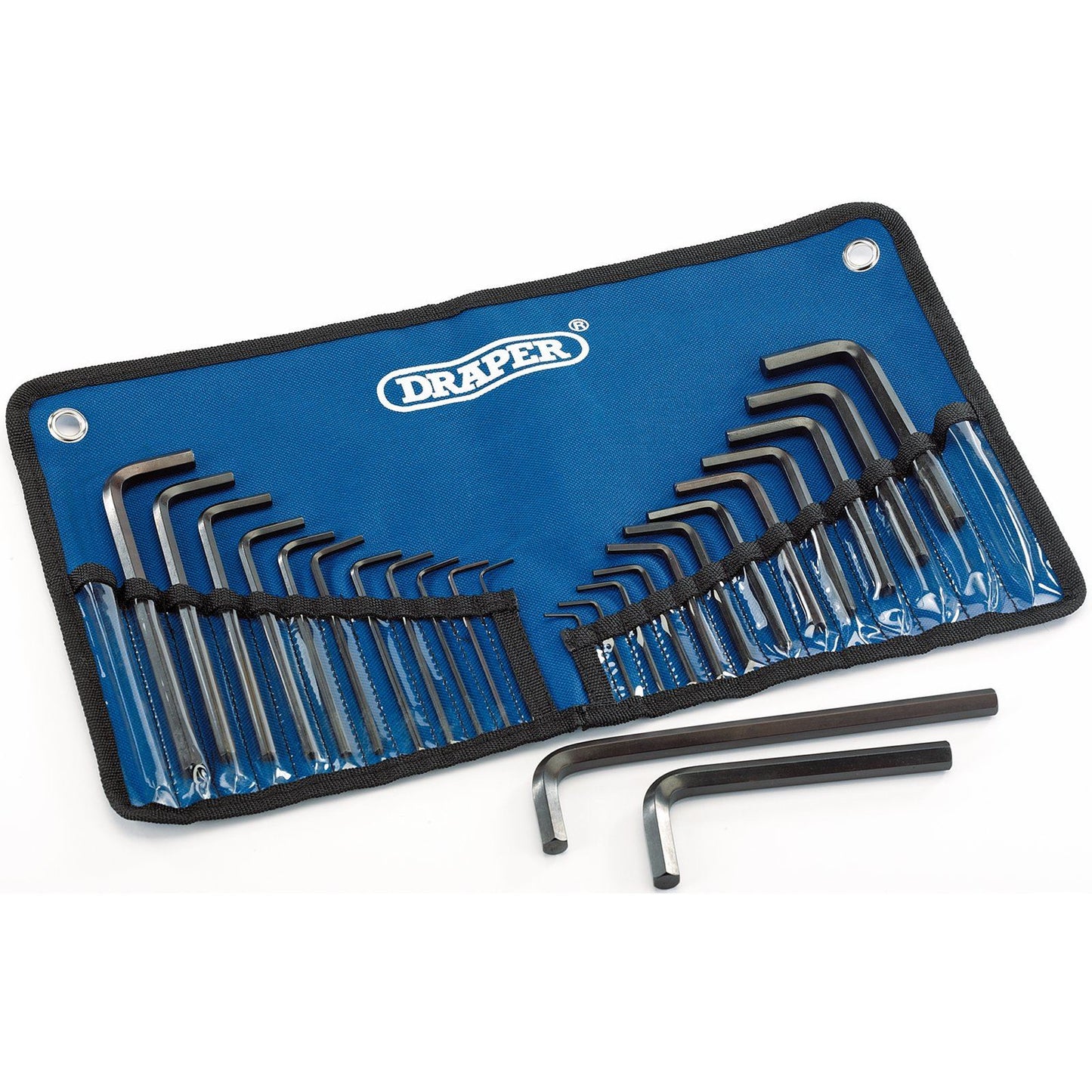 Draper 25 Piece Metric/Imperial Combined Hexagon Hex Allen Key Set in Tool Roll - 33892