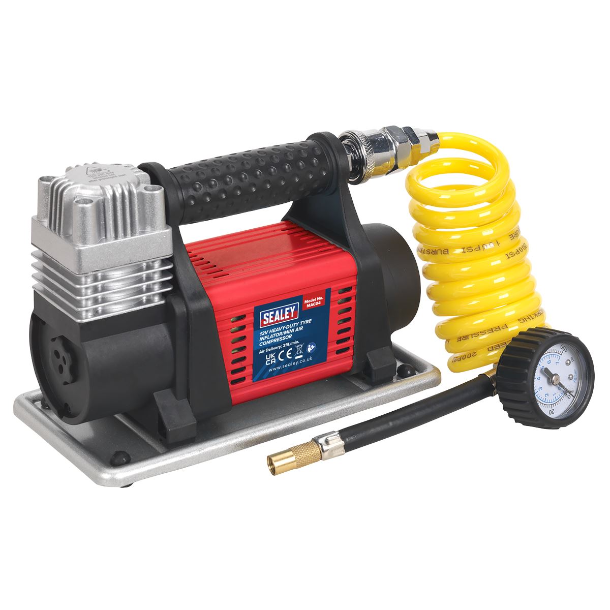 Sealey Tyre Inflator/Mini Air Compressor 12V Heavy-Duty MAC04