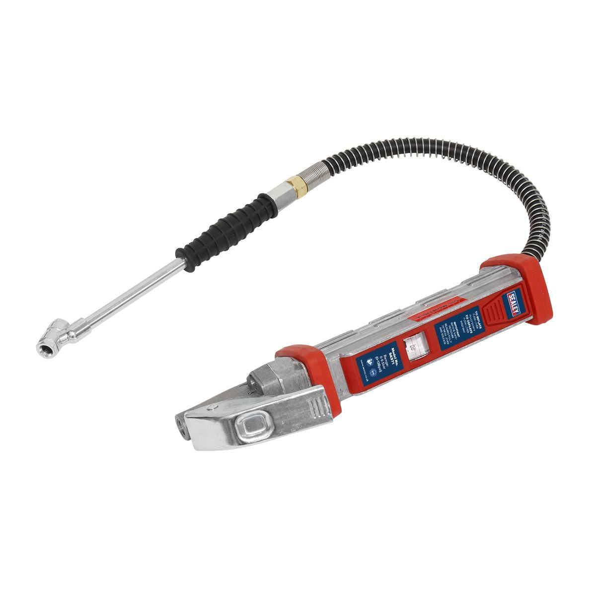 Sealey Tyre Inflator 0.5m Hose with Twin Push-on Chuck SA371