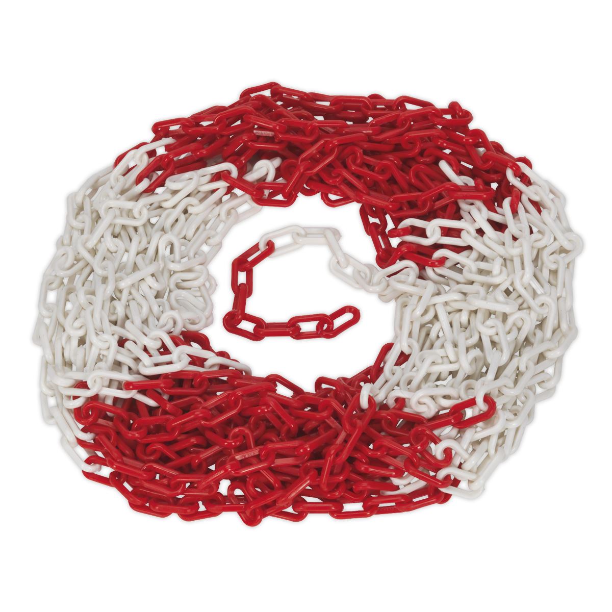 Sealey Safety Chain Red/White 25m x 6mm HSC25M