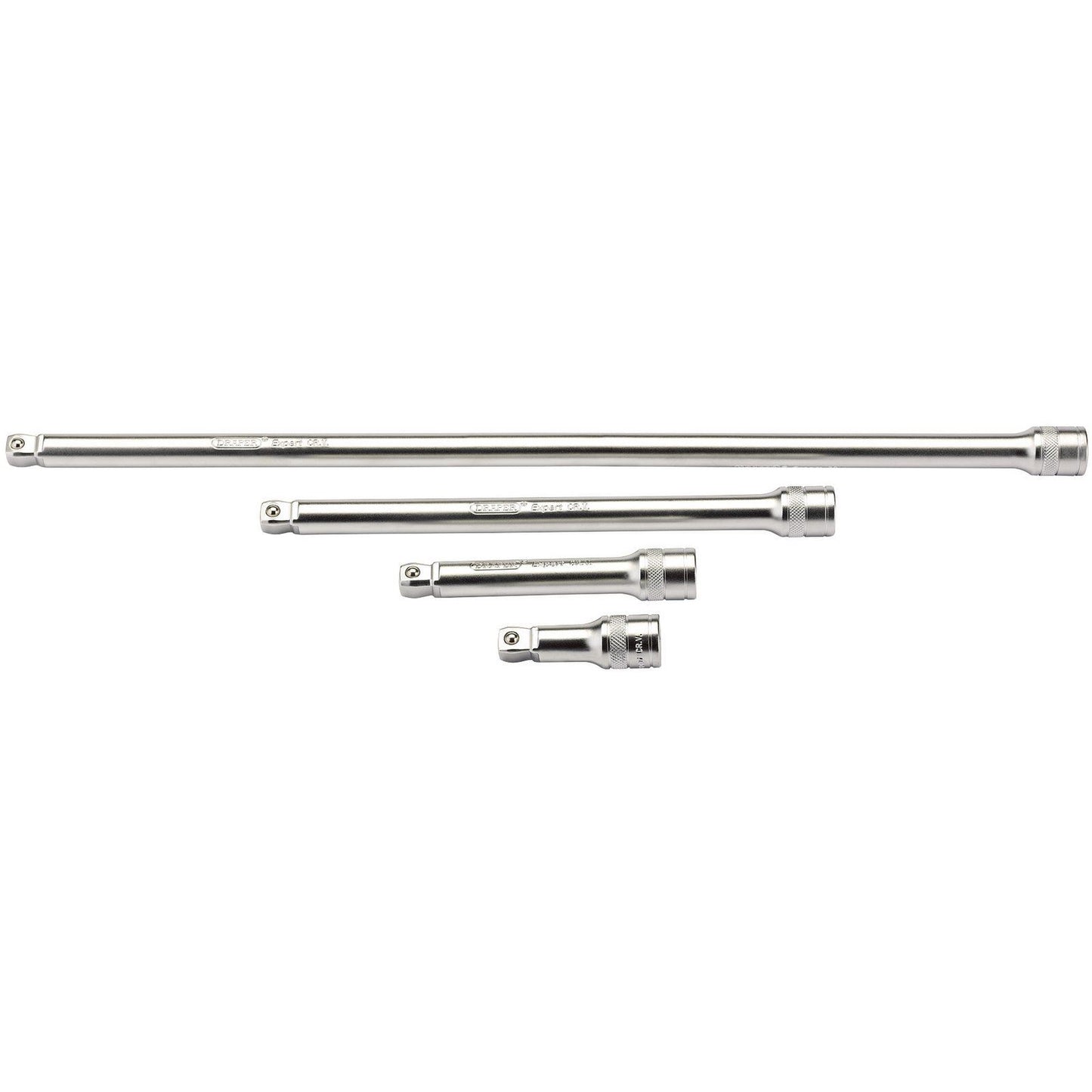 Draper 1/2" Square Drive Wobble Extension Bar Set (Micro Satin Chrome) (4 Piece) - 16770