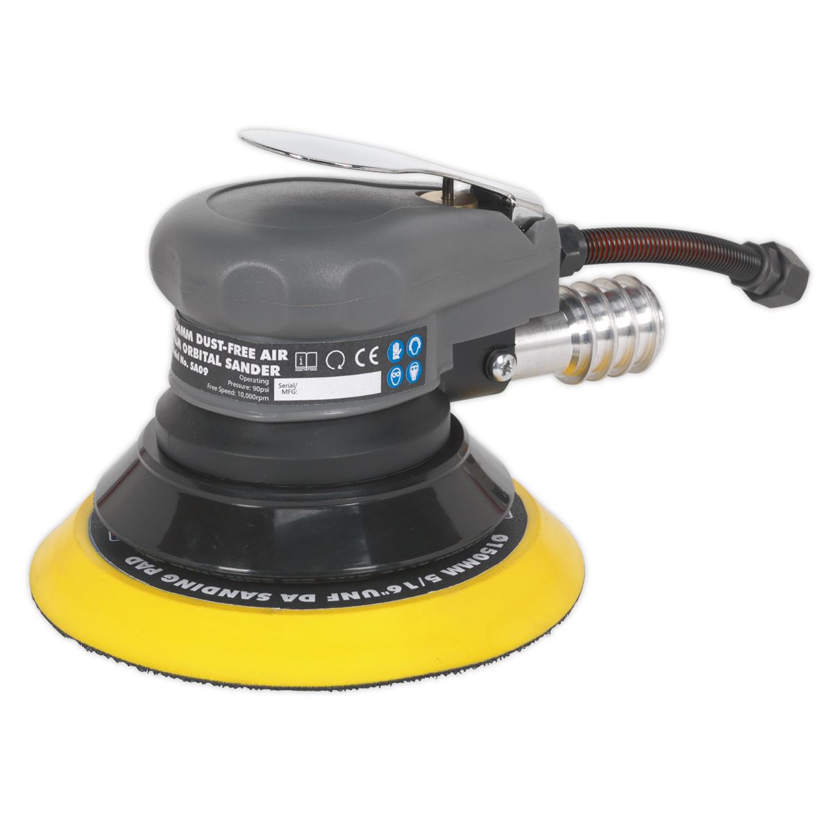 Sealey Air Palm Orbital Sander 150mm Dust-Free SA09