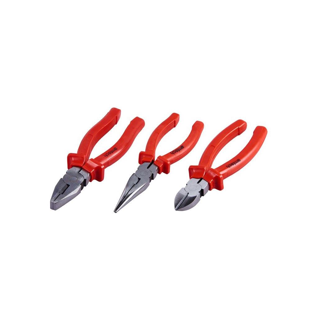 Amtech 3 Piece Superior Pliers Set Heavy Duty Combination Long Nose Wire Cutters - B0850