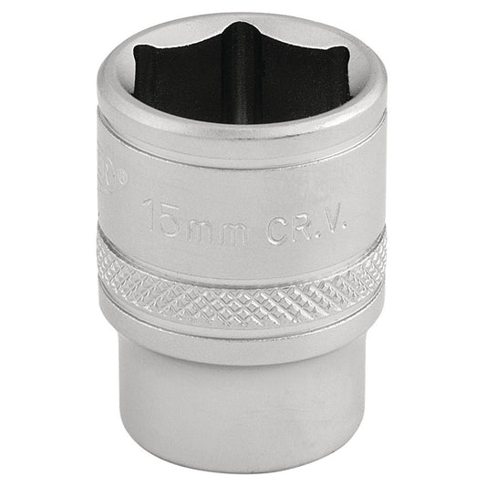 Draper Expert Quality Chrome 3/8" Square Drive 6 Point Metric Socket - 15mm - 16541