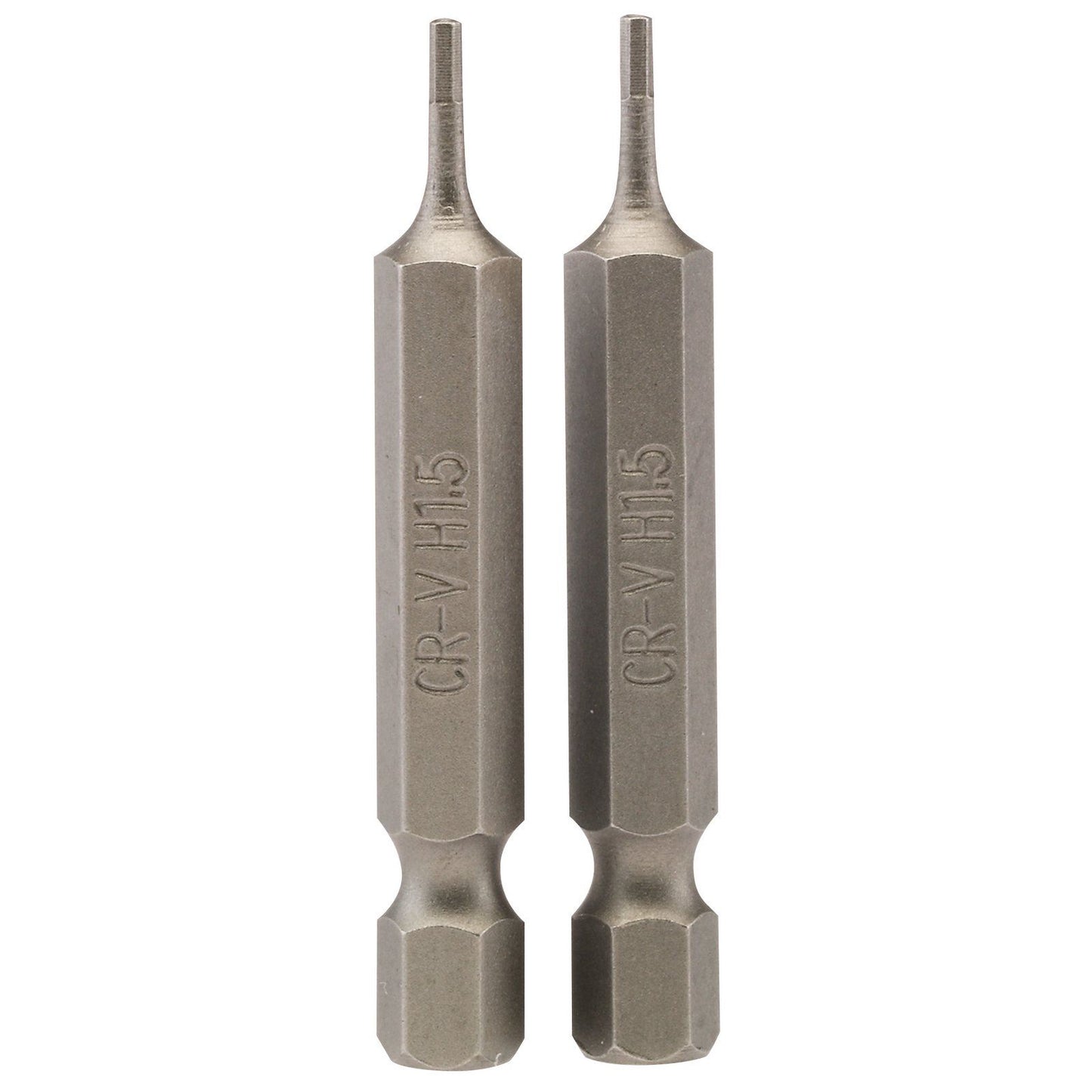 1x Pair Of Draper 1.5mm 1/4" Hexagonal Insert Bit - 50mm Long - 64243