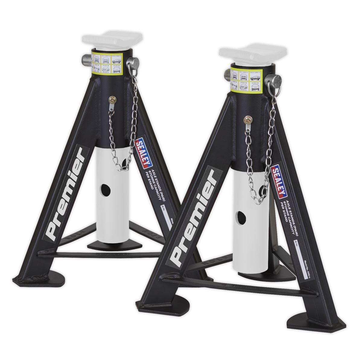 Sealey Axle Stands (Pair) 6 tonne Capacity per Stand AS6