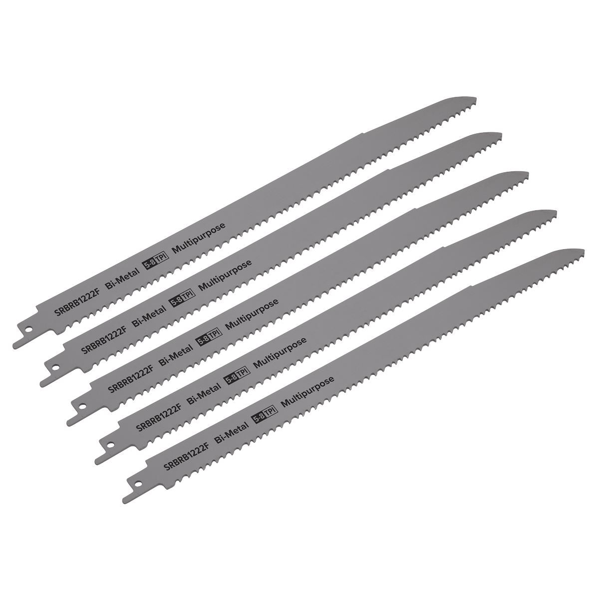 Sealey Reciprocating Saw Blade Multipurpose 300mm 5-8tpi-Pack of 5 SRBRB1222F