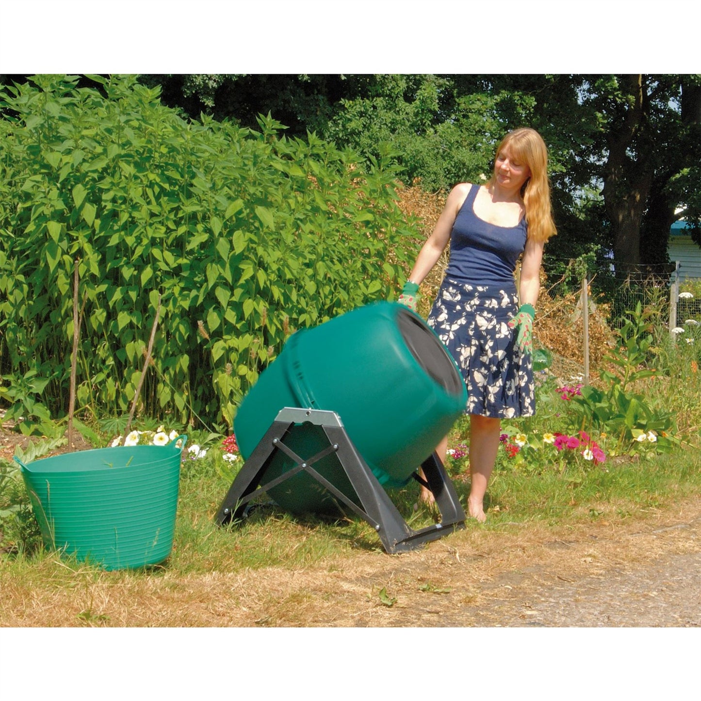 Draper 07212 Barrel Garden Compost Vegetable Waste Tumbler 180L Composter Bin