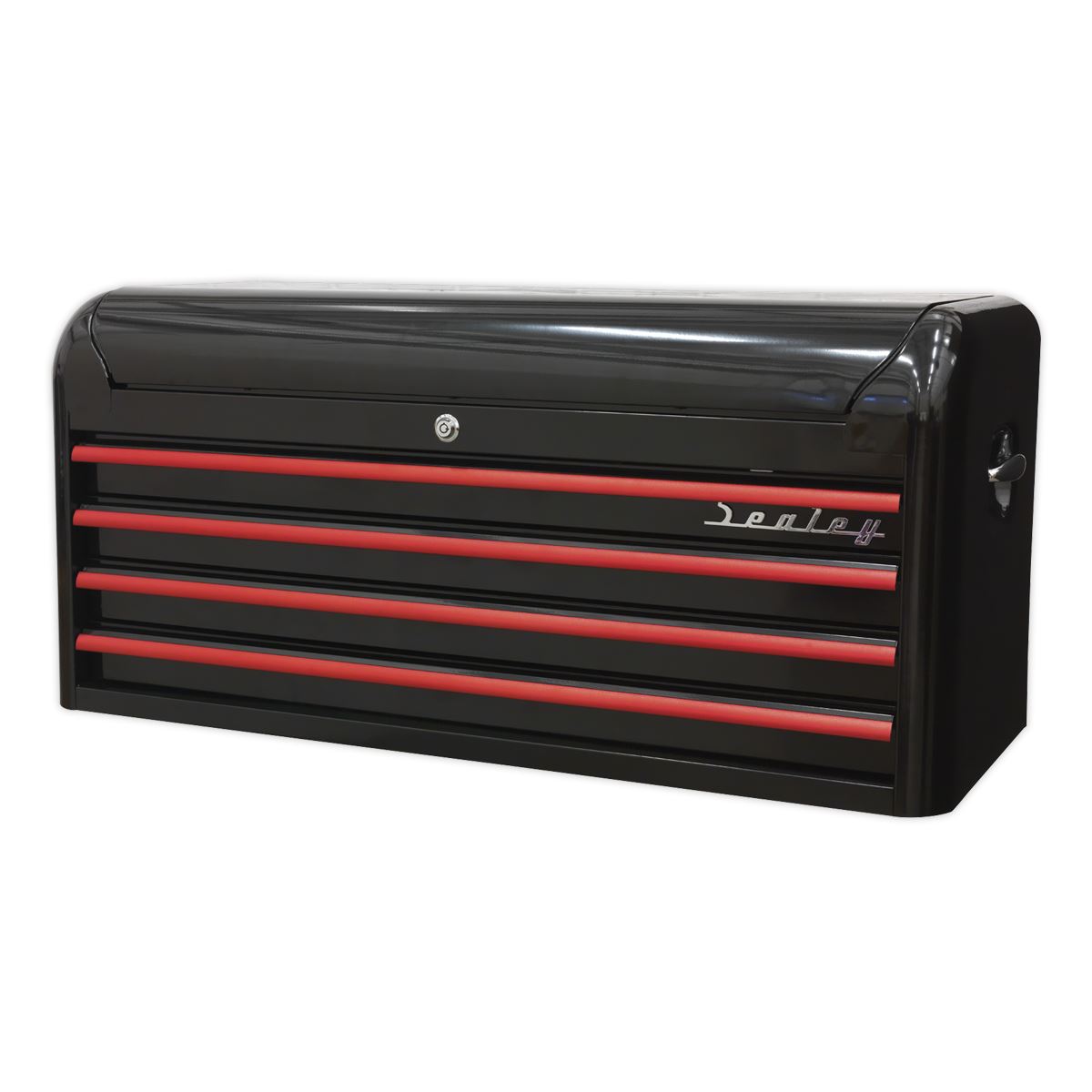 Sealey Topchest 4 Drawer Retro Style-Black//Red Anodised Draw Pulls AP41104BR