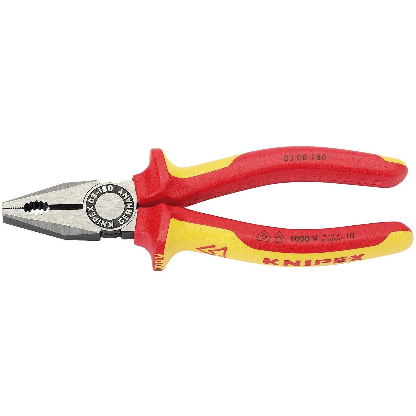 Knipex Knipex 03 08 180UKSBE VDE Fully Insulated Combination Pliers (180mm) - 31918