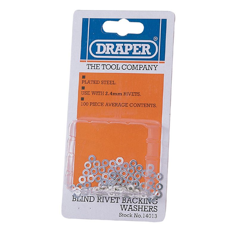 Draper Rivet Backing Washers, 2.4mm (100 Piece) - 14013