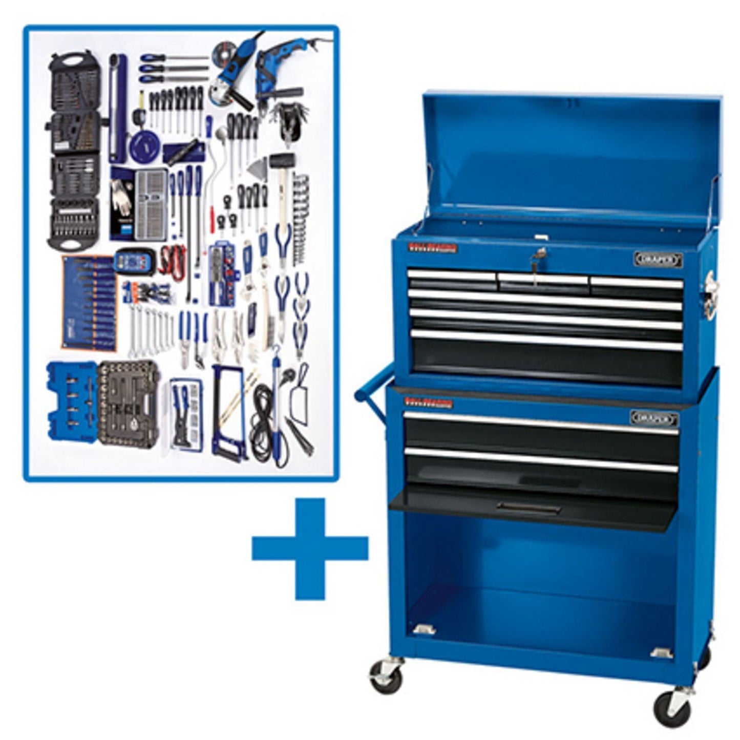 Draper 8 Drawer Tool Chest Roller Cabinet Kit 53219 GTK2B LOW PRICE snap it up