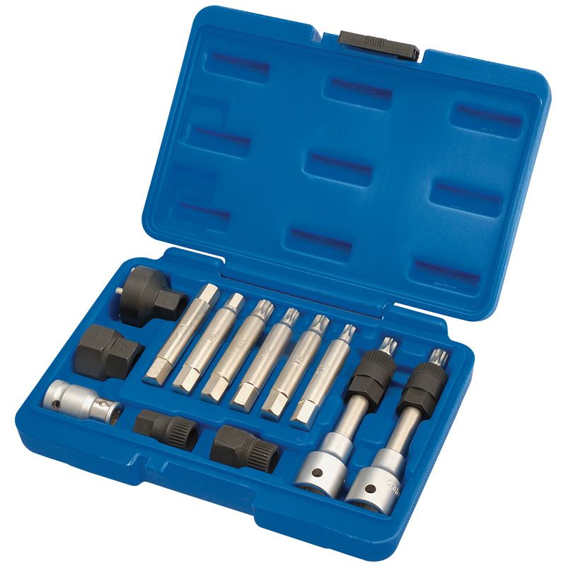 Draper 31913 Expert Alternator Pulley Tool Kit, 13 Pieces Set of 13