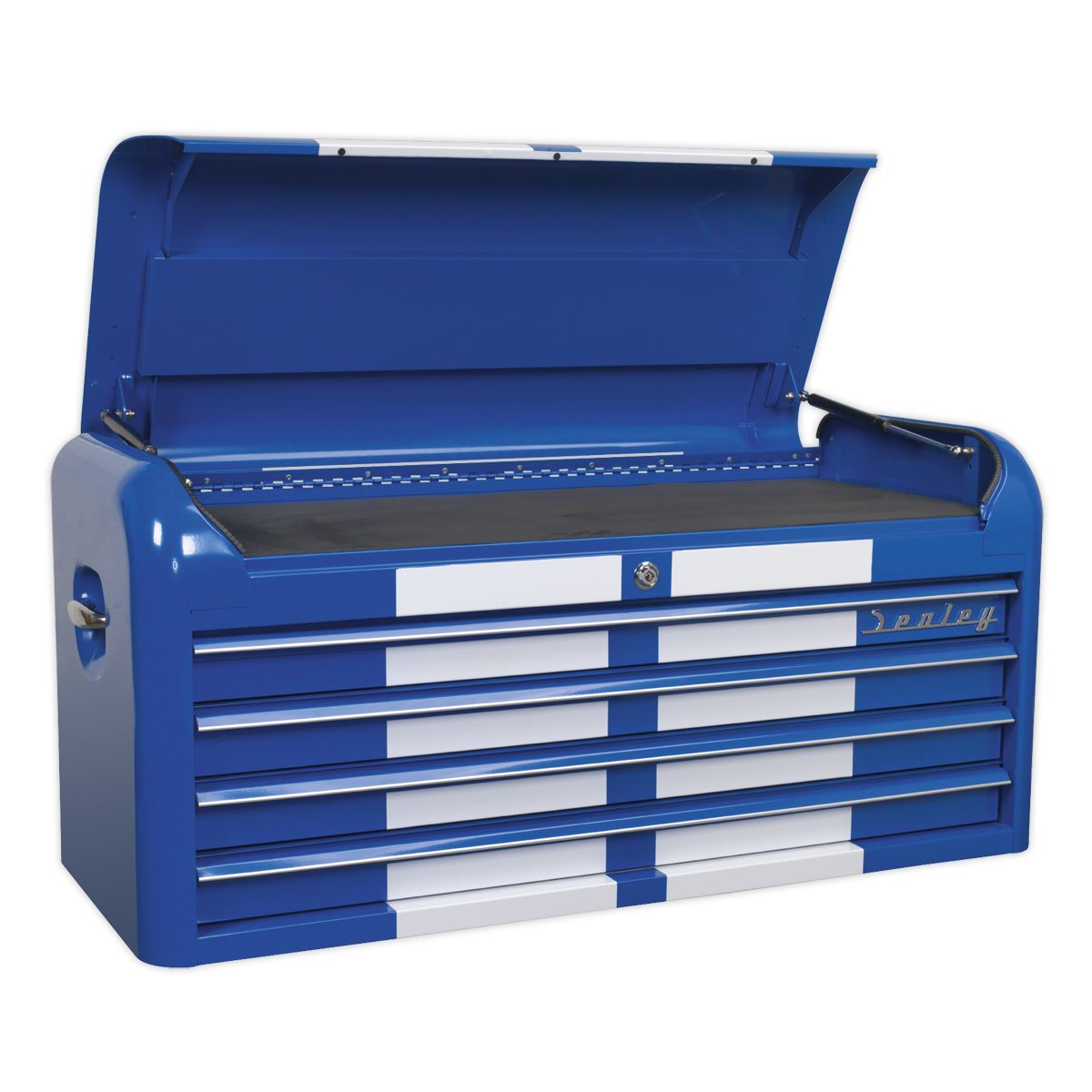 Sealey Retro Style Extra-Wide Combo 10 Drawer - Blue/White Stripes AP41COMBOBWS