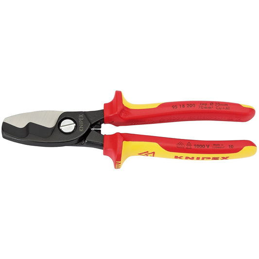 Knipex 95 18 200 VDE Insulated Cable Cutter Shears 200mm Twin Cutting Edge 32023