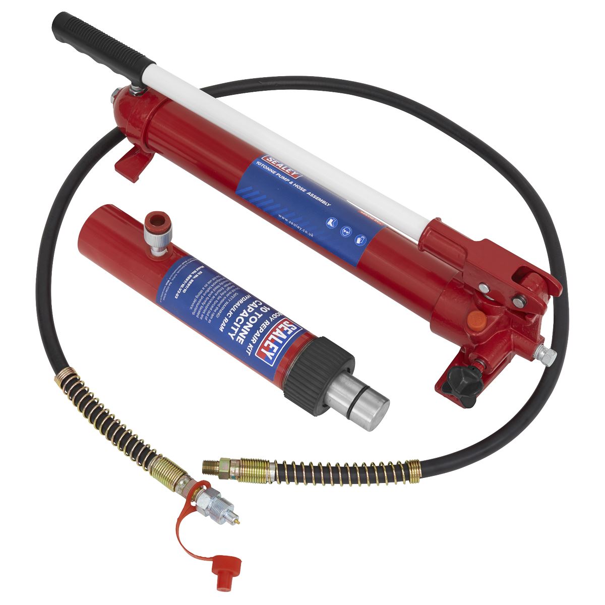 Sealey Push Ram with Pump & Hose Assembly - 10 tonne RE97.10-COMBO