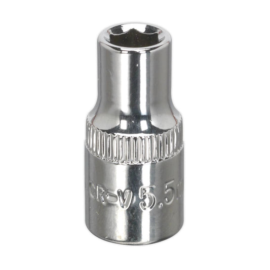 Sealey WallDrive Socket 5.5mm 1/4"Sq Drive Fully Polished SP14055