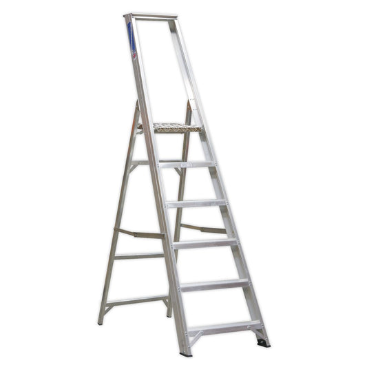 Sealey Aluminium Step Ladder 6-Tread Industrial BS 2037/1 AXL6