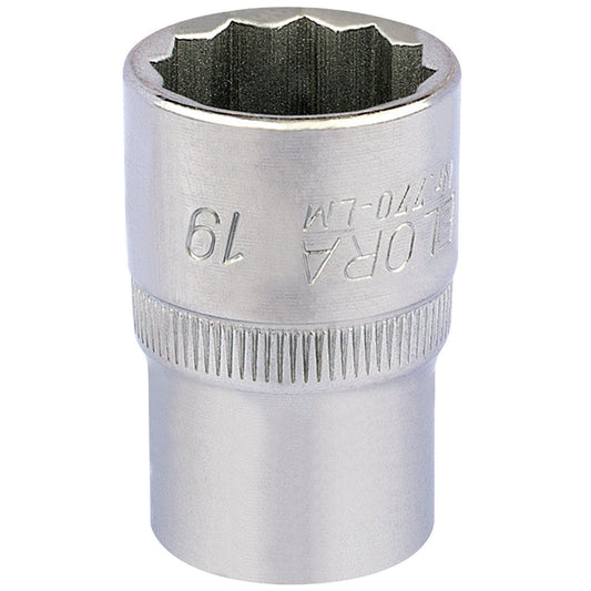 Draper 24640 19mm 1/2" Square Drive Elora Bi-Hexagon Socket