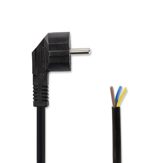 Nedis Power Cable Schuko Plug Angled to Open Cable End 3m Black PCGP10700BK30