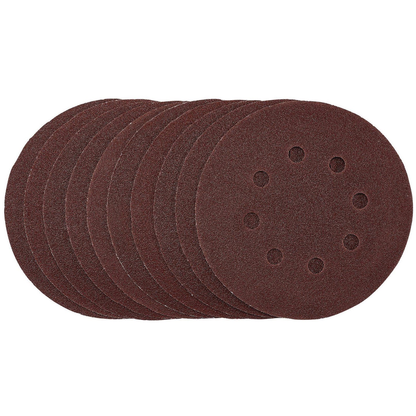 Draper Sanding Discs, 125mm, Hook & Loop, 80 Grit, (Pack of 10) SDHAL125 - 54755